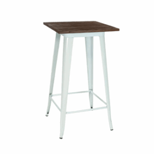 Tolix Bar Table White w/wood top