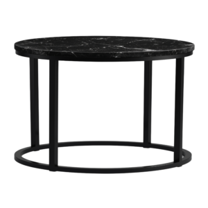 Halo Coffee Table – Black with Black Marble Top