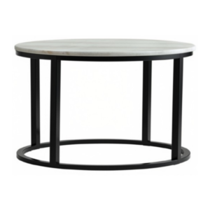 Halo Coffee Table – Black with Marble Top