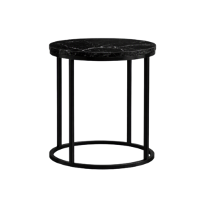 Halo Side Table - Black with Black Marble Top