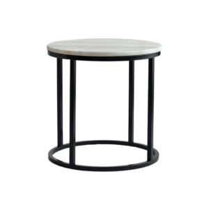Halo Side Table - Black with Marble Top